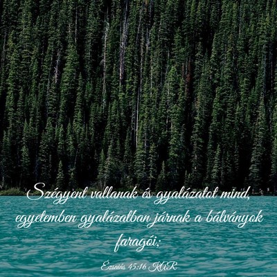 Picture 03 - Ézsaiás 45:16 KAR - Szégyent vallanak és gyalázatot mind, - Bible Verse Picture