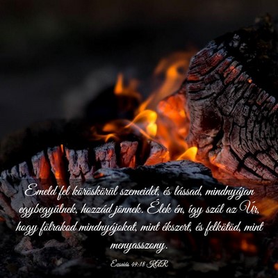 Picture 03 - Ézsaiás 49:18 KAR - Emeld fel köröskörül szemeidet, és lássad, - Bible Verse Picture