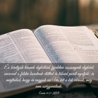 Picture 03 - Ézsaiás 49:23 KAR - És királyok lesznek dajkálóid, fejedelmi - Bible Verse Picture