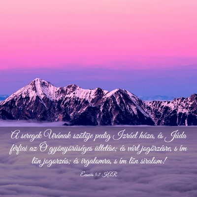 Picture 03 - Ézsaiás 5:7 KAR - A seregek Urának szõlõje pedig Izráel háza, - Bible Verse Picture
