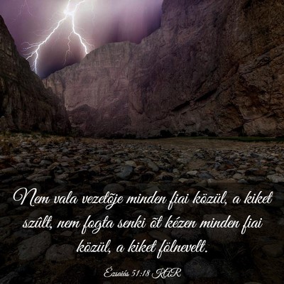 Picture 03 - Ézsaiás 51:18 KAR - Nem vala vezetõje minden fiai közül, a kiket - Bible Verse Picture