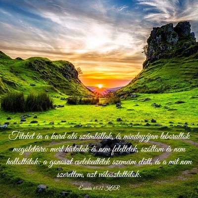Picture 03 - Ézsaiás 65:12 KAR - Titeket én a kard alá számlállak, és - Bible Verse Picture