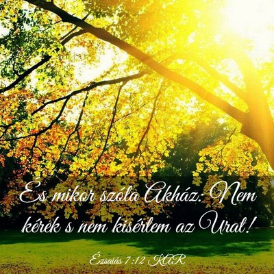 Picture 03 - Ézsaiás 7:12 KAR - És mikor szóla Akház: Nem kérek s nem - Bible Verse Picture