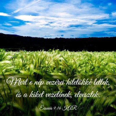 Picture 03 - Ézsaiás 9:16 KAR - Mert e nép vezérei hitetõkké lettek, és a - Bible Verse Picture