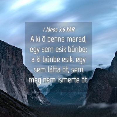 Picture 04 - 1 János 3:6 KAR - A ki õ benne marad, egy sem esik bûnbe; a ki - Bible Verse Picture