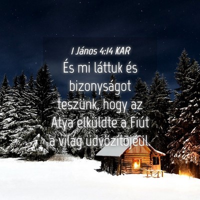 Picture 04 - 1 János 4:14 KAR - És mi láttuk és bizonyságot teszünk, hogy az - Bible Verse Picture