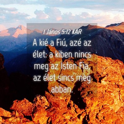 Picture 04 - 1 János 5:12 KAR - A kié a Fiú, azé az élet: a kiben nincs meg - Bible Verse Picture