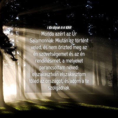 Picture 04 - 1 Királyok 11:11 KAR - Monda azért az Úr Salamonnak: Miután ez - Bible Verse Picture