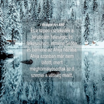 Picture 04 - 1 Királyok 14:4 KAR - És e képen cselekedék a Jeroboám felesége; - Bible Verse Picture