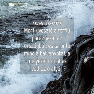 Picture 04 - 1 Királyok 15:12 KAR - Mert kiveszté a férfiú paráznákat az - Bible Verse Picture
