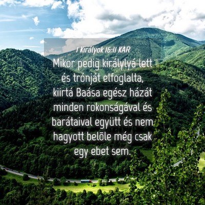 Picture 04 - 1 Királyok 16:11 KAR - Mikor pedig királylyá lett és trónját - Bible Verse Picture