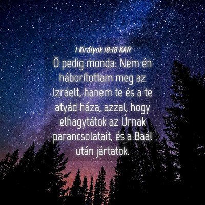 Picture 04 - 1 Királyok 18:18 KAR - Õ pedig monda: Nem én háborítottam meg az - Bible Verse Picture