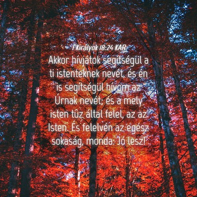 Picture 04 - 1 Királyok 18:24 KAR - Akkor hívjátok segítségül a ti istenteknek - Bible Verse Picture