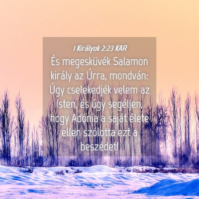 Picture 04 - 1 Királyok 2:23 KAR - És megesküvék Salamon király az Úrra, - Bible Verse Picture