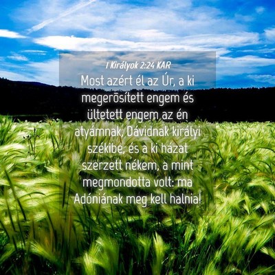 Picture 04 - 1 Királyok 2:24 KAR - Most azért él az Úr, a ki megerõsített engem - Bible Verse Picture
