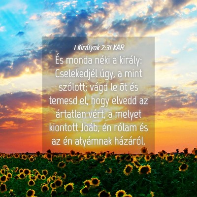 Picture 04 - 1 Királyok 2:31 KAR - És monda néki a király: Cselekedjél úgy, a - Bible Verse Picture