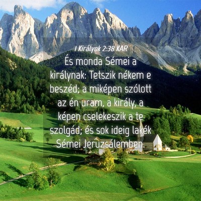 Picture 04 - 1 Királyok 2:38 KAR - És monda Sémei a királynak: Tetszik nékem e - Bible Verse Picture