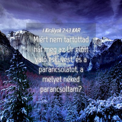 Picture 04 - 1 Királyok 2:43 KAR - Miért nem tartottad hát meg az Úr elõtt való - Bible Verse Picture