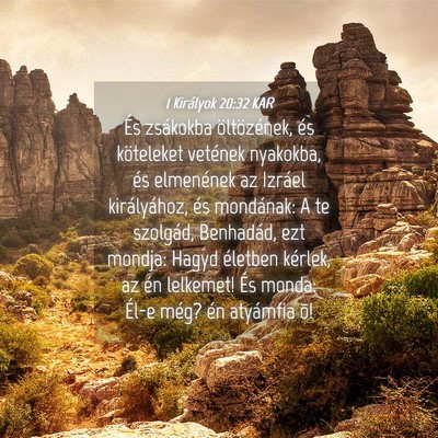 Picture 04 - 1 Királyok 20:32 KAR - És zsákokba öltözének, és köteleket - Bible Verse Picture