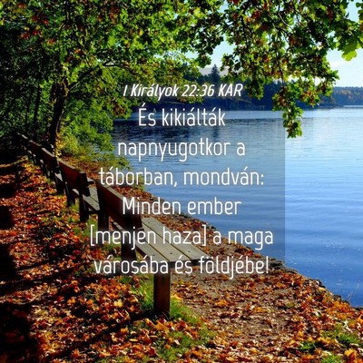 Picture 04 - 1 Királyok 22:36 KAR - És kikiálták napnyugotkor a táborban, - Bible Verse Picture