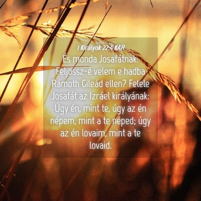 Picture 04 - 1 Királyok 22:4 KAR - És monda Josafátnak: Feljössz-é velem e hadba - Bible Verse Picture