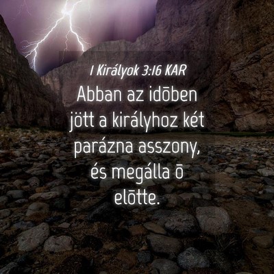 Picture 04 - 1 Királyok 3:16 KAR - Abban az idõben jött a királyhoz két parázna - Bible Verse Picture