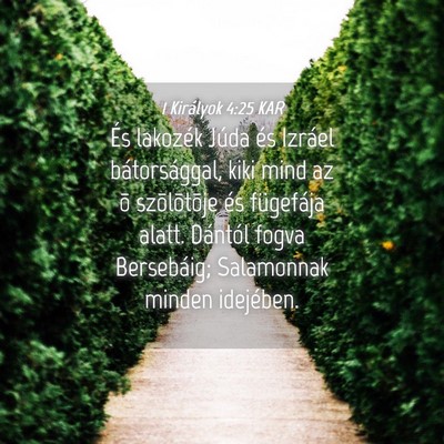 Picture 04 - 1 Királyok 4:25 KAR - És lakozék Júda és Izráel bátorsággal, - Bible Verse Picture