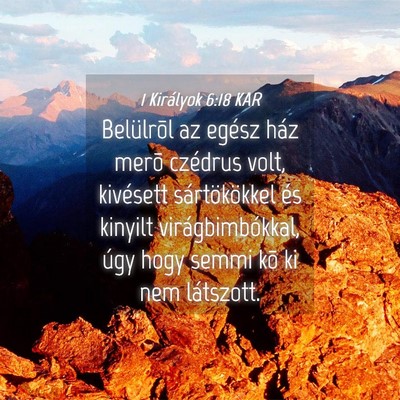 Picture 04 - 1 Királyok 6:18 KAR - Belülrõl az egész ház merõ czédrus volt, - Bible Verse Picture
