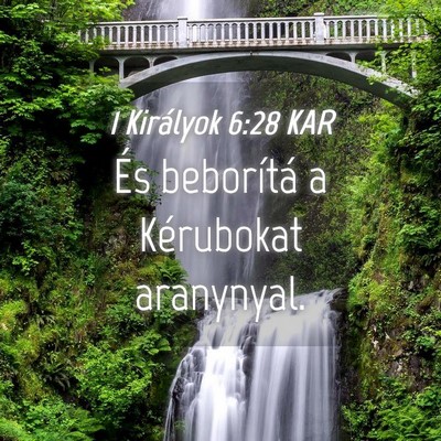 Picture 04 - 1 Királyok 6:28 KAR - És beborítá a Kérubokat - Bible Verse Picture