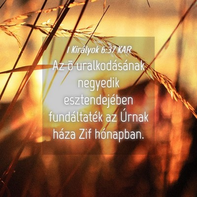 Picture 04 - 1 Királyok 6:37 KAR - Az õ uralkodásának negyedik esztendejében - Bible Verse Picture