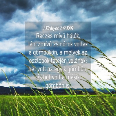 Picture 04 - 1 Királyok 7:17 KAR - Reczés mívû hálók, lánczmívû zsinórok - Bible Verse Picture