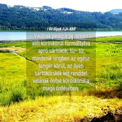 Picture 04 - 1 Királyok 7:24 KAR - Valának pedig a peremén alól köröskörül - Bible Verse Picture