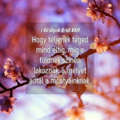 Picture 04 - 1 Királyok 8:40 KAR - Hogy féljenek téged mind éltig, míg e - Bible Verse Picture