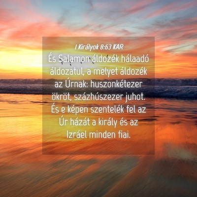Picture 04 - 1 Királyok 8:63 KAR - És Salamon áldozék hálaadó áldozatul, a - Bible Verse Picture