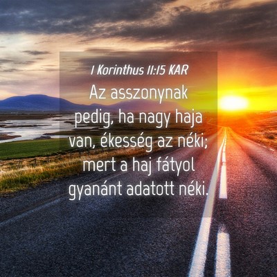 Picture 04 - 1 Korinthus 11:15 KAR - Az asszonynak pedig, ha nagy haja van, ékesség - Bible Verse Picture