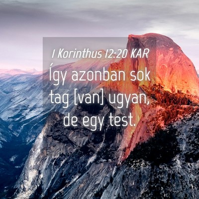 Picture 04 - 1 Korinthus 12:20 KAR - Így azonban sok tag [van] ugyan, de egy - Bible Verse Picture