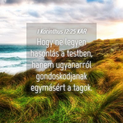 Picture 04 - 1 Korinthus 12:25 KAR - Hogy ne legyen hasonlás a testben, hanem - Bible Verse Picture