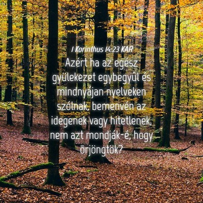 Picture 04 - 1 Korinthus 14:23 KAR - Azért ha az egész gyülekezet egybegyûl és - Bible Verse Picture