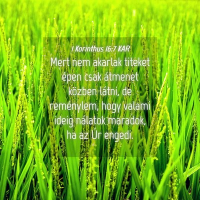 Picture 04 - 1 Korinthus 16:7 KAR - Mert nem akarlak titeket épen csak átmenet - Bible Verse Picture