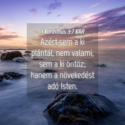 Picture 04 - 1 Korinthus 3:7 KAR - Azért sem a ki plántál, nem valami, sem a ki - Bible Verse Picture