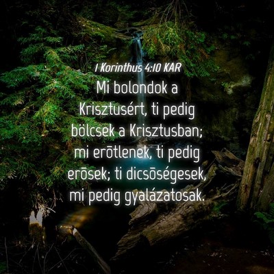 Picture 04 - 1 Korinthus 4:10 KAR - Mi bolondok a Krisztusért, ti pedig bölcsek a - Bible Verse Picture