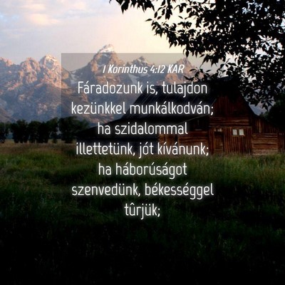 Picture 04 - 1 Korinthus 4:12 KAR - Fáradozunk is, tulajdon kezünkkel - Bible Verse Picture