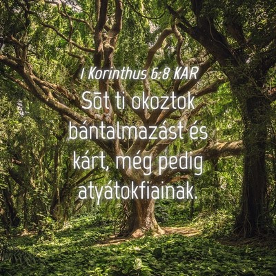 Picture 04 - 1 Korinthus 6:8 KAR - Sõt ti okoztok bántalmazást és kárt, még - Bible Verse Picture