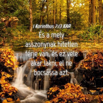 Picture 04 - 1 Korinthus 7:13 KAR - És a mely asszonynak hitetlen férje van, és ez - Bible Verse Picture