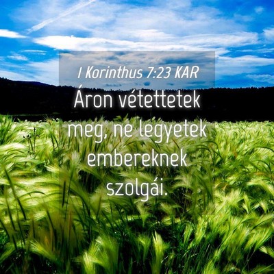 Picture 04 - 1 Korinthus 7:23 KAR - Áron vétettetek meg, ne legyetek embereknek - Bible Verse Picture