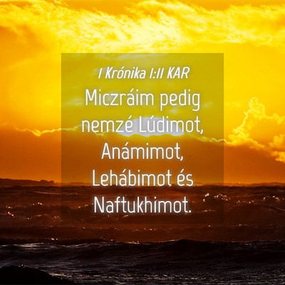 Picture 04 - 1 Krónika 1:11 KAR - Miczráim pedig nemzé Lúdimot, Anámimot, - Bible Verse Picture