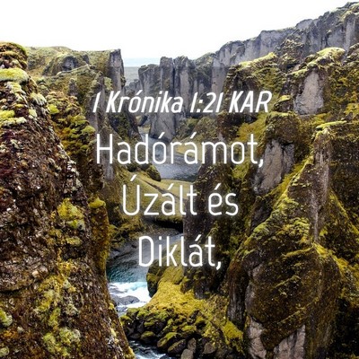 Picture 04 - 1 Krónika 1:21 KAR - Hadórámot, Úzált és - Bible Verse Picture