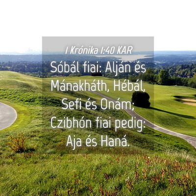 Picture 04 - 1 Krónika 1:40 KAR - Sóbál fiai: Alján és Mánakháth, Hébál, - Bible Verse Picture