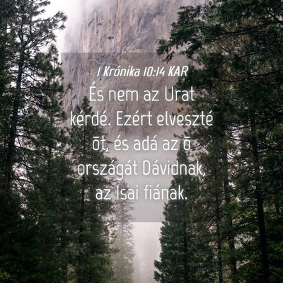 Picture 04 - 1 Krónika 10:14 KAR - És nem az Urat kérdé. Ezért elveszté õt, - Bible Verse Picture