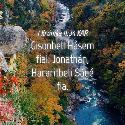 Picture 04 - 1 Krónika 11:34 KAR - Gisonbeli Hásem fiai: Jonathán, Hararitbeli - Bible Verse Picture